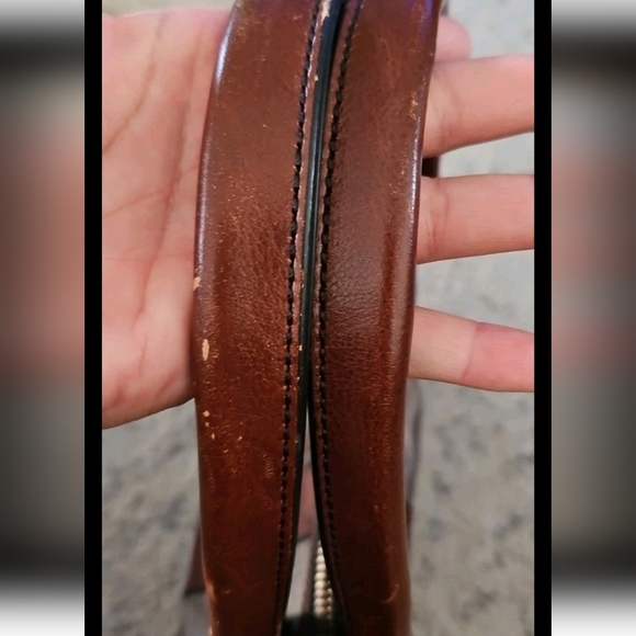 Fossil Long Live Vintage Gray And Brown Crackled Leather Reissue Bag - Picture 11 of 15